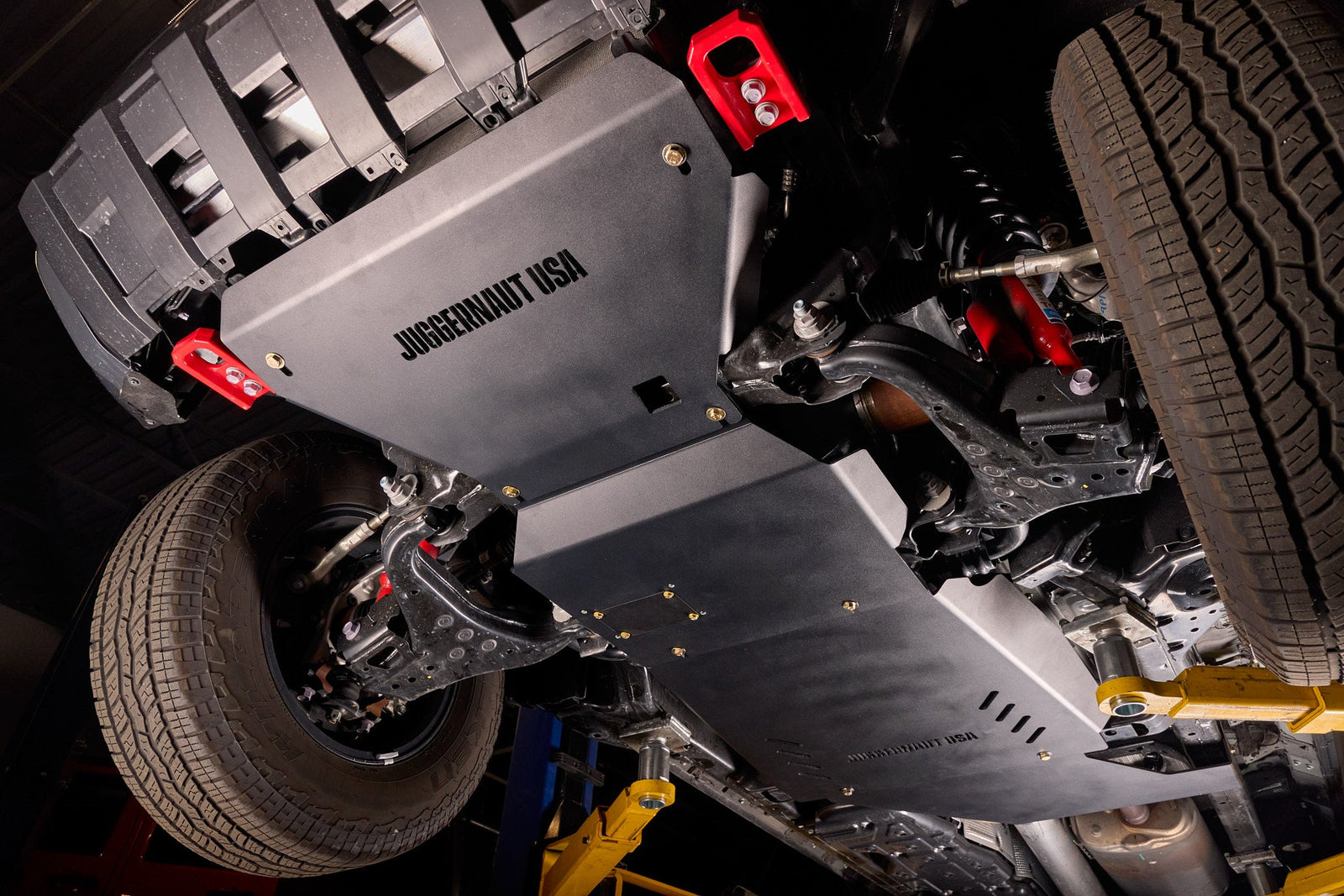 2024+ Toyota Tacoma with full aluminum underbody armor at Juggernaut USA in Wheat Ridge, Colorado