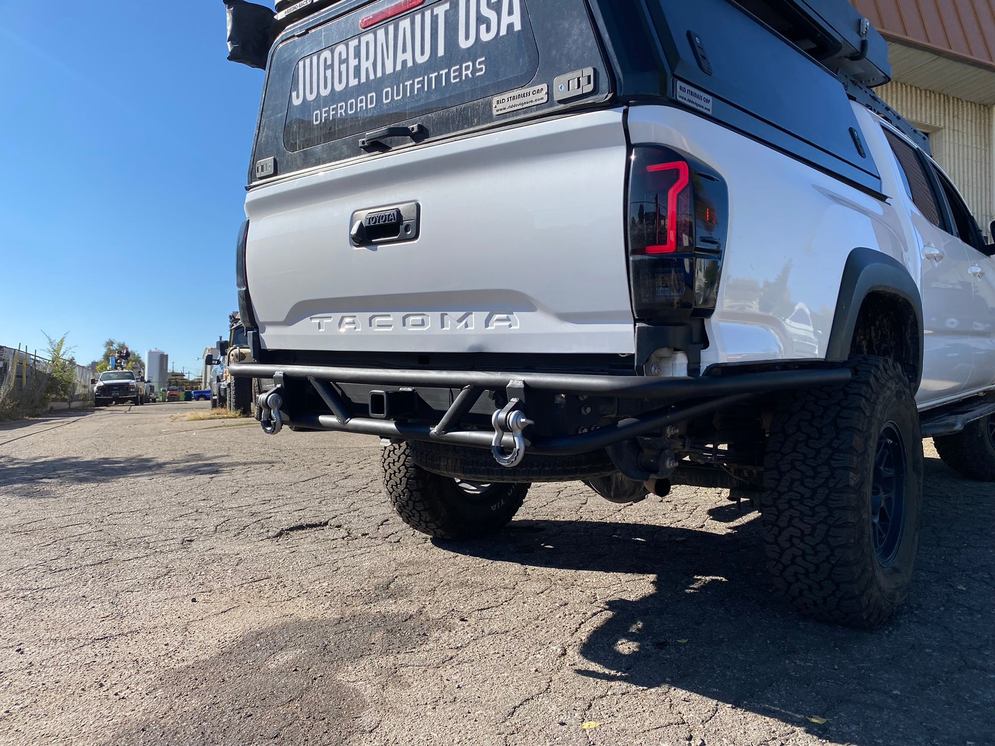 Custom 3rd Gen Toyota Tacoma Rear High Clearance Tube Bumper - Juggernaut USA
