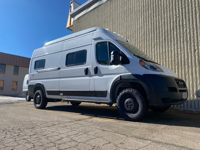 Winnebago Solis: 3-Inch Lift + 245/75R16 KO2s + Spare Mount