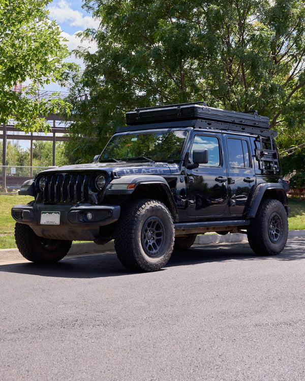 2022 Jeep Wrangler JLU: Sherpa QDHD Roof Rack + Rooftop Tent