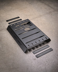 Ram ProMaster RV Generator Skid Plate (Winnebago Solis, Travato, Thor Sequence) — CNC-cut 1/4 inch aluminum, made in Colorado by Juggernaut USA