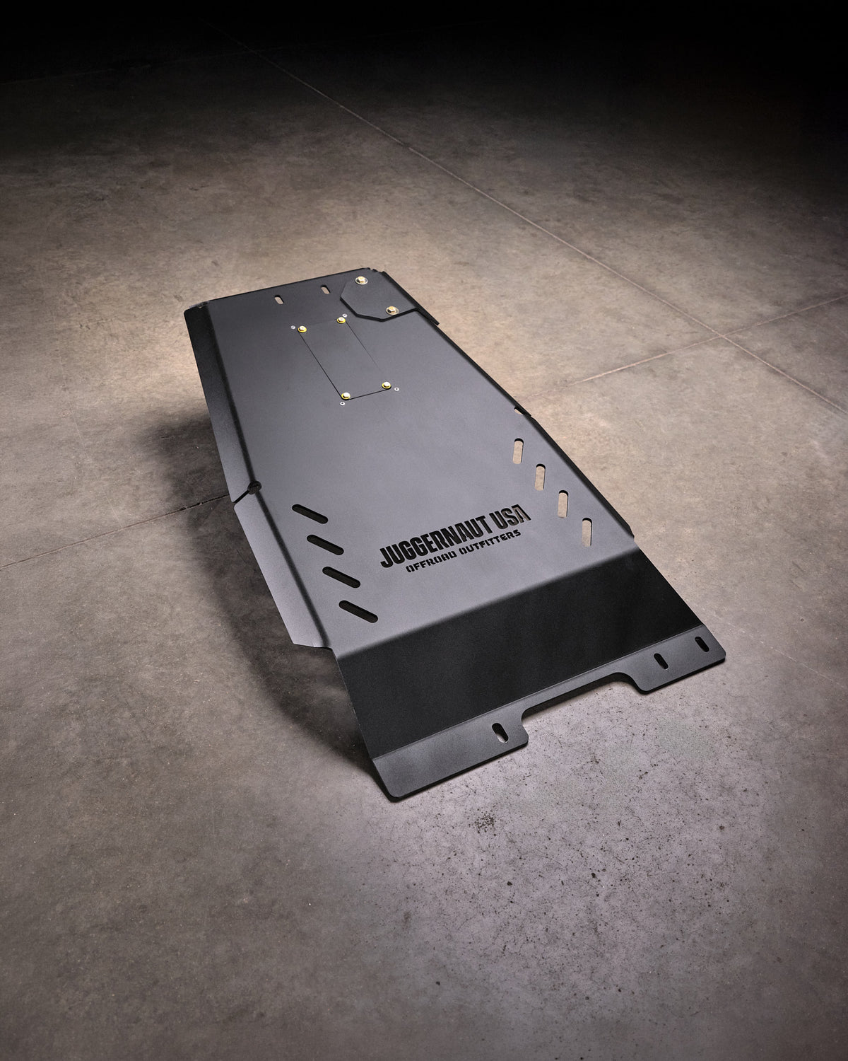 2020-2026 Ford Super Duty Engine & Trans Skid Plate (F-250, F-350, F-450, F-550, F-600) — CNC-cut 1/4 inch aluminum, made in Colorado by Juggernaut USA (view 2)