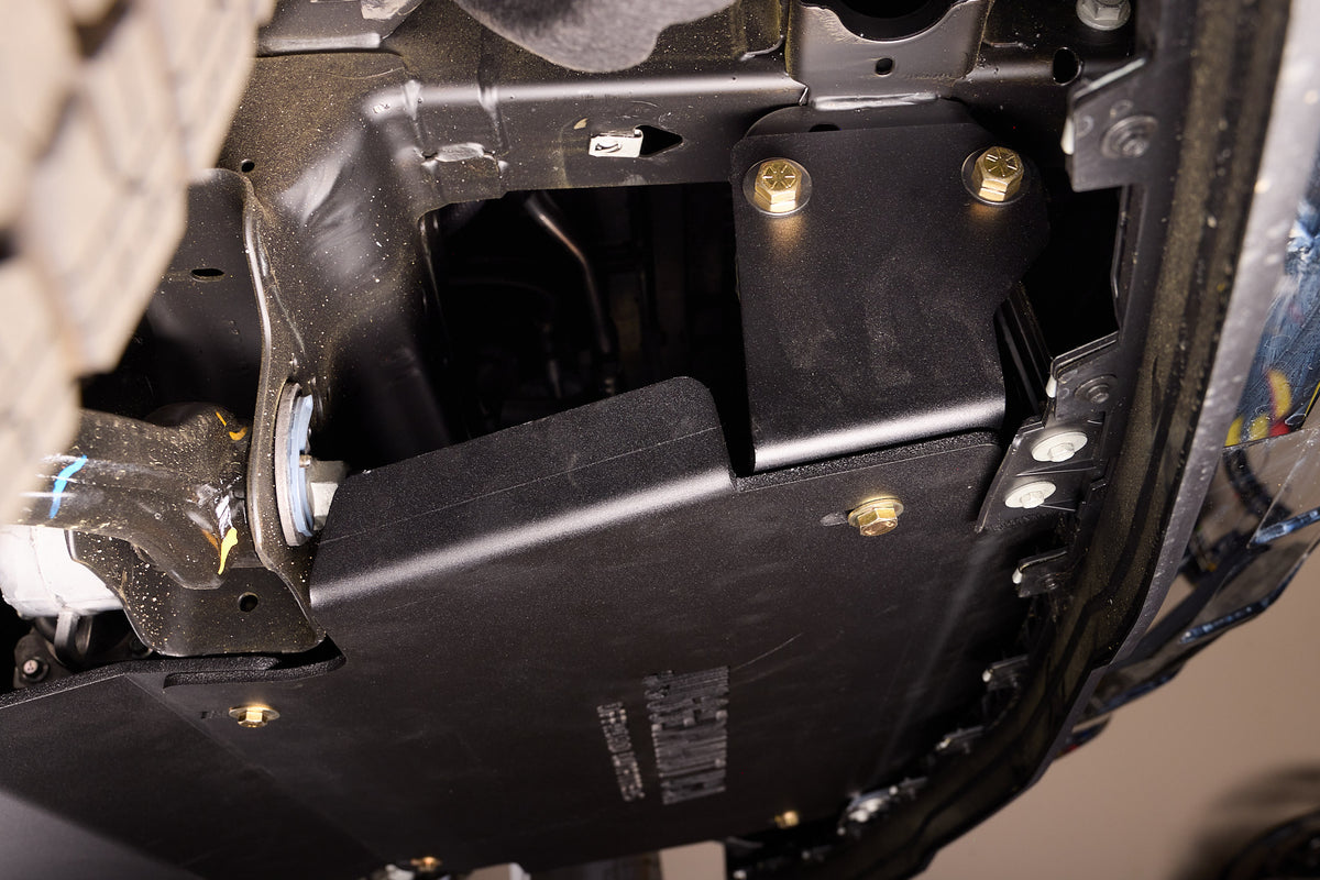 2019-2026 Chevy Silverado 1500 Engine Skid Plate / GMC Sierra 1500 Engine Skid Plate — CNC-cut 1/4 inch aluminum, made in Colorado by Juggernaut USA (view 4)