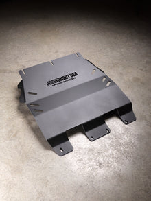 2024-2026 Ford Ranger / Ranger Raptor Transmission Skid Plate & Cat Shield — CNC-cut 1/4 inch aluminum, made in Colorado by Juggernaut USA