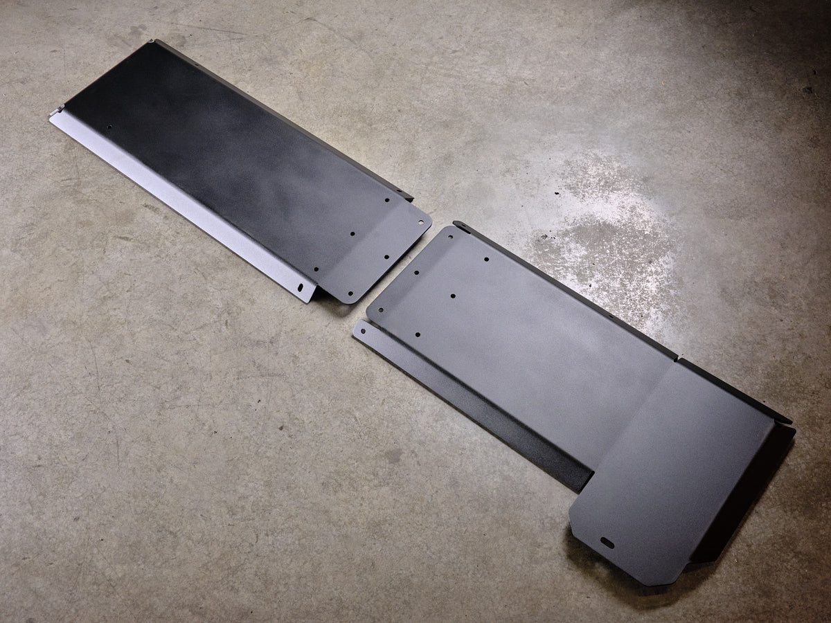 2015-2026 Ford F-150 Gas Tank Skid Plate — CNC-cut 1/4 inch aluminum, made in Colorado by Juggernaut USA