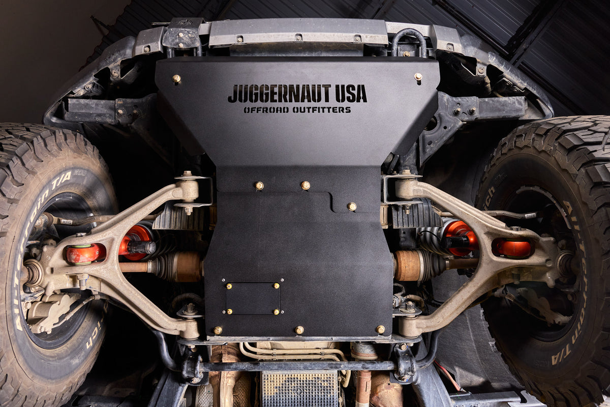 2024-2026 Ford Ranger / Ranger Raptor Engine Skid Plate — CNC-cut 1/4 inch aluminum, made in Colorado by Juggernaut USA (view 3)