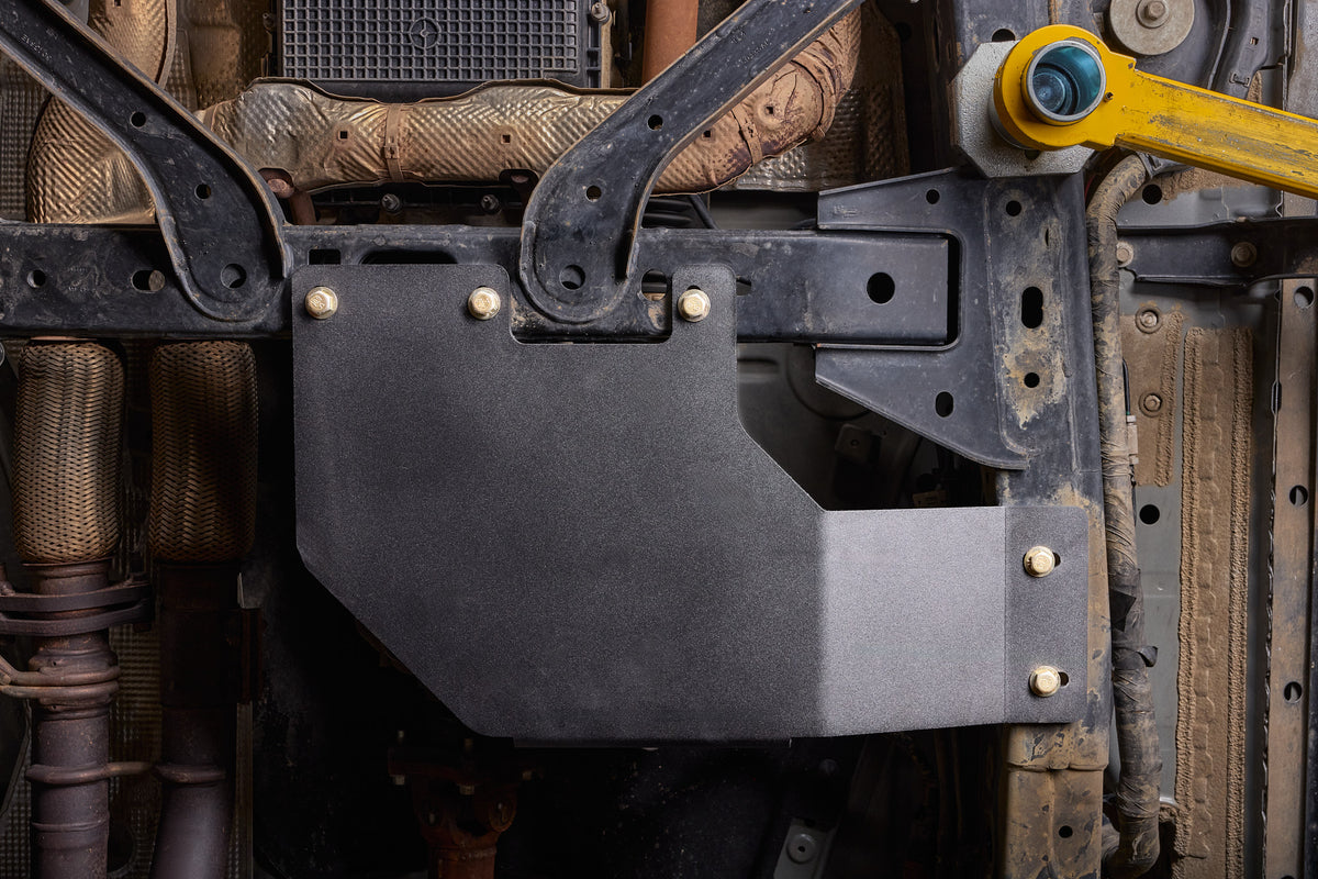 2024-2026 Ford Ranger / Ranger Raptor Transfer Case Skid Plate — CNC-cut 1/4 inch aluminum, made in Colorado by Juggernaut USA (view 2)