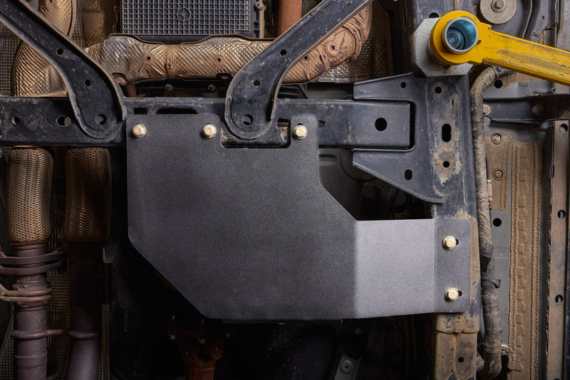 2024-2026 Ford Ranger / Ranger Raptor Transfer Case Skid Plate — CNC-cut 1/4 inch aluminum, made in Colorado by Juggernaut USA (view 2)