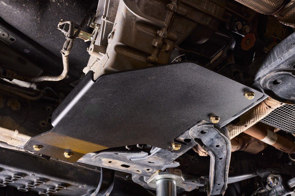 2024-2026 Ford Ranger / Ranger Raptor Transfer Case Skid Plate — CNC-cut 1/4 inch aluminum, made in Colorado by Juggernaut USA (view 4)
