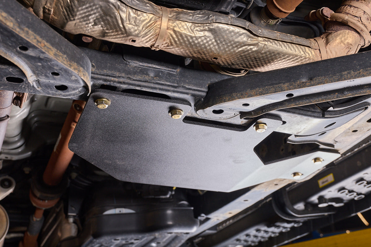 2024-2026 Ford Ranger / Ranger Raptor Transfer Case Skid Plate — CNC-cut 1/4 inch aluminum, made in Colorado by Juggernaut USA (view 5)