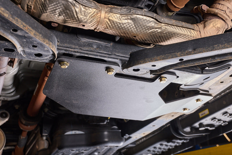 2024-2026 Ford Ranger / Ranger Raptor Transfer Case Skid Plate — CNC-cut 1/4 inch aluminum, made in Colorado by Juggernaut USA (view 5)