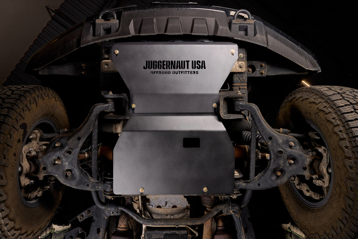 2018-2026 Ford Expedition Engine Skid Plate — CNC-cut 1/4 inch aluminum, made in Colorado by Juggernaut USA (view 2)
