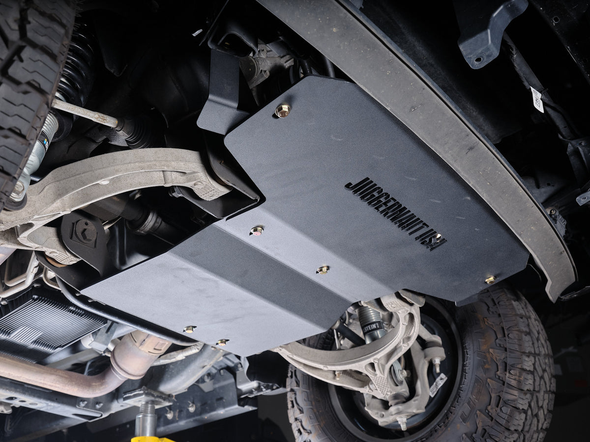 Ram 1500 engine skid plate detail, Juggernaut USA