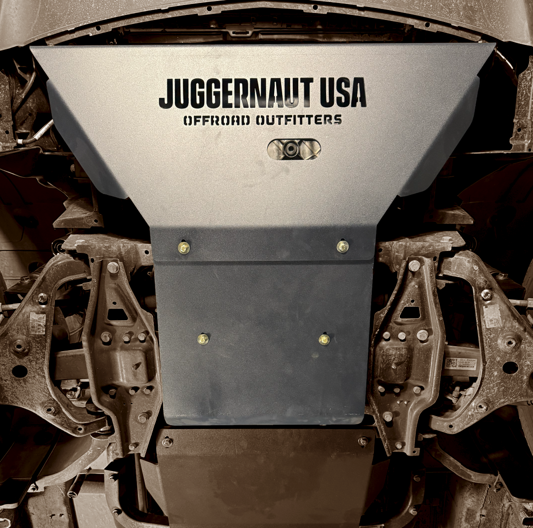 2023-2026 Mercedes Sprinter AWD Engine Skid Plate — CNC-cut 1/4 inch aluminum, made in Colorado by Juggernaut USA