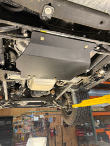 2020-2026 Chevy Silverado 2500HD/3500HD Transfer Case Skid Plate / GMC Sierra 2500HD/3500HD Transfer Case Skid Plate — CNC-cut 1/4 inch aluminum, made in Colorado by Juggernaut USA (view 3)