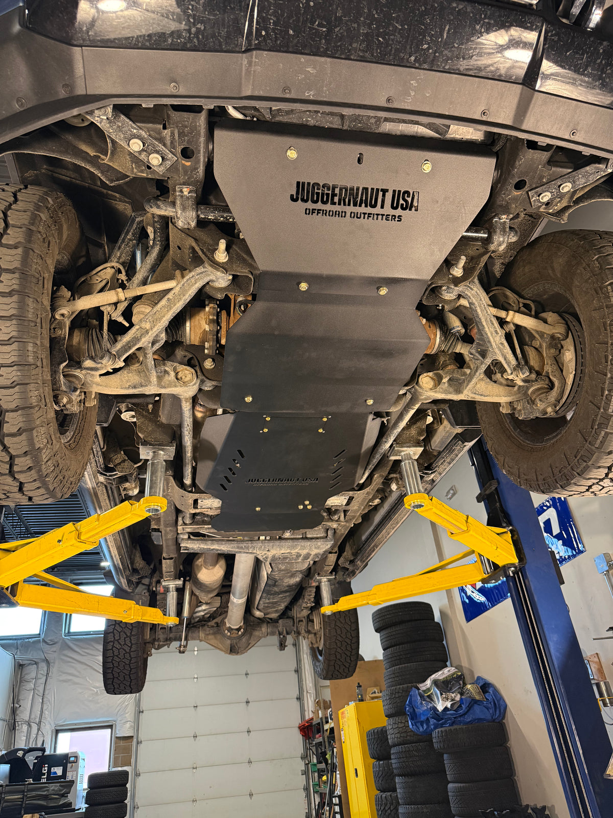 2020-2026 Chevy Silverado 2500HD/3500HD Skid Plate Package / GMC Sierra 2500HD/3500HD Skid Plate Package — CNC-cut 1/4 inch aluminum, made in Colorado by Juggernaut USA (view 4)