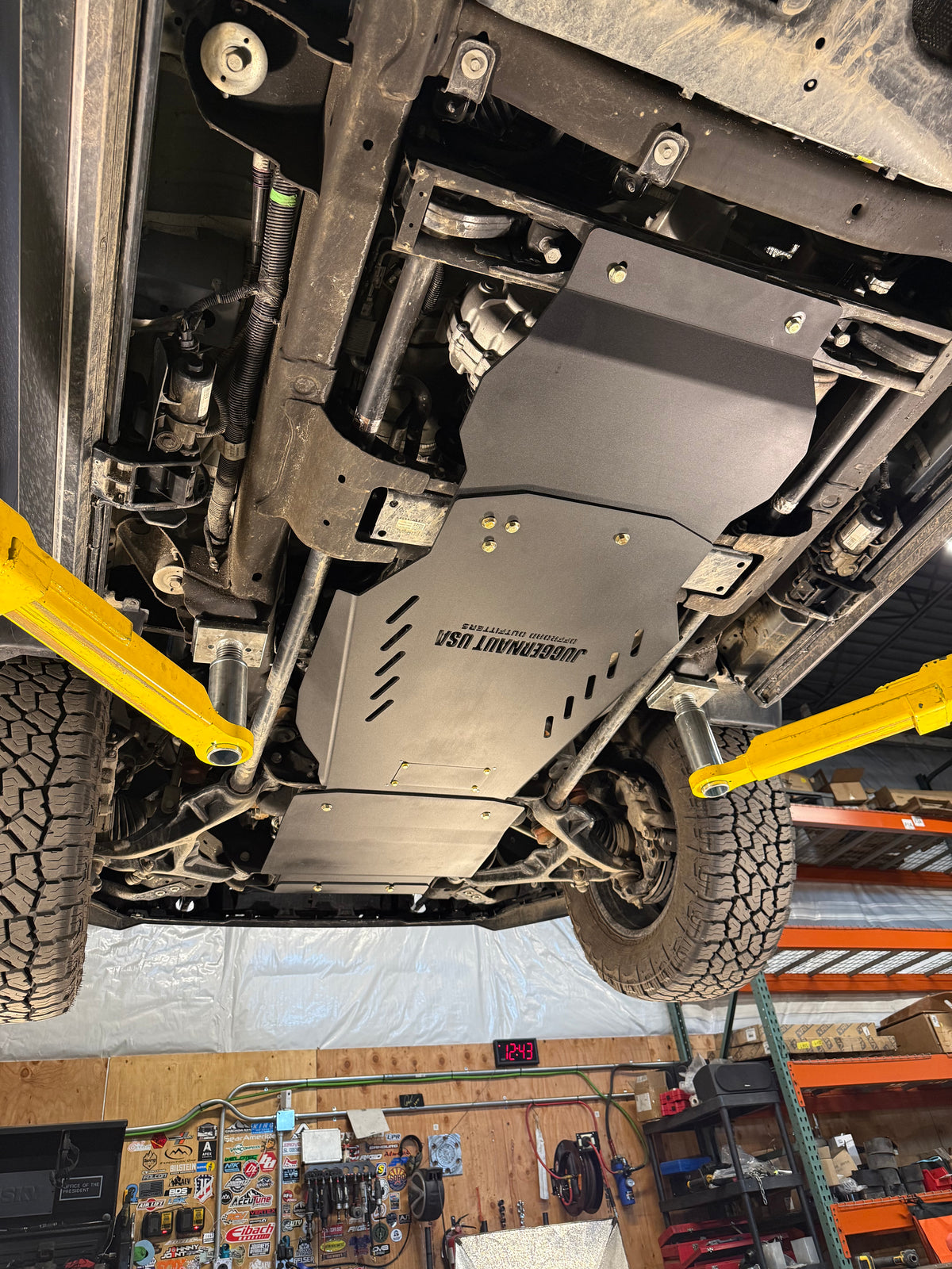2020-2026 Chevy Silverado 2500HD/3500HD Skid Plate Package / GMC Sierra 2500HD/3500HD Skid Plate Package — CNC-cut 1/4 inch aluminum, made in Colorado by Juggernaut USA (view 3)