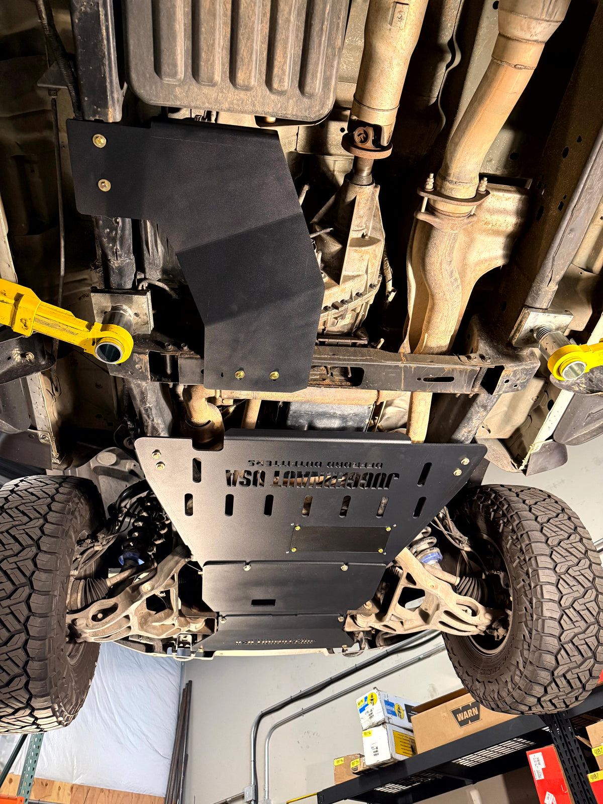 2009-2014 Ford F-150 Full Skid Plate Package — CNC-cut 1/4 inch aluminum, made in Colorado by Juggernaut USA (view 3)