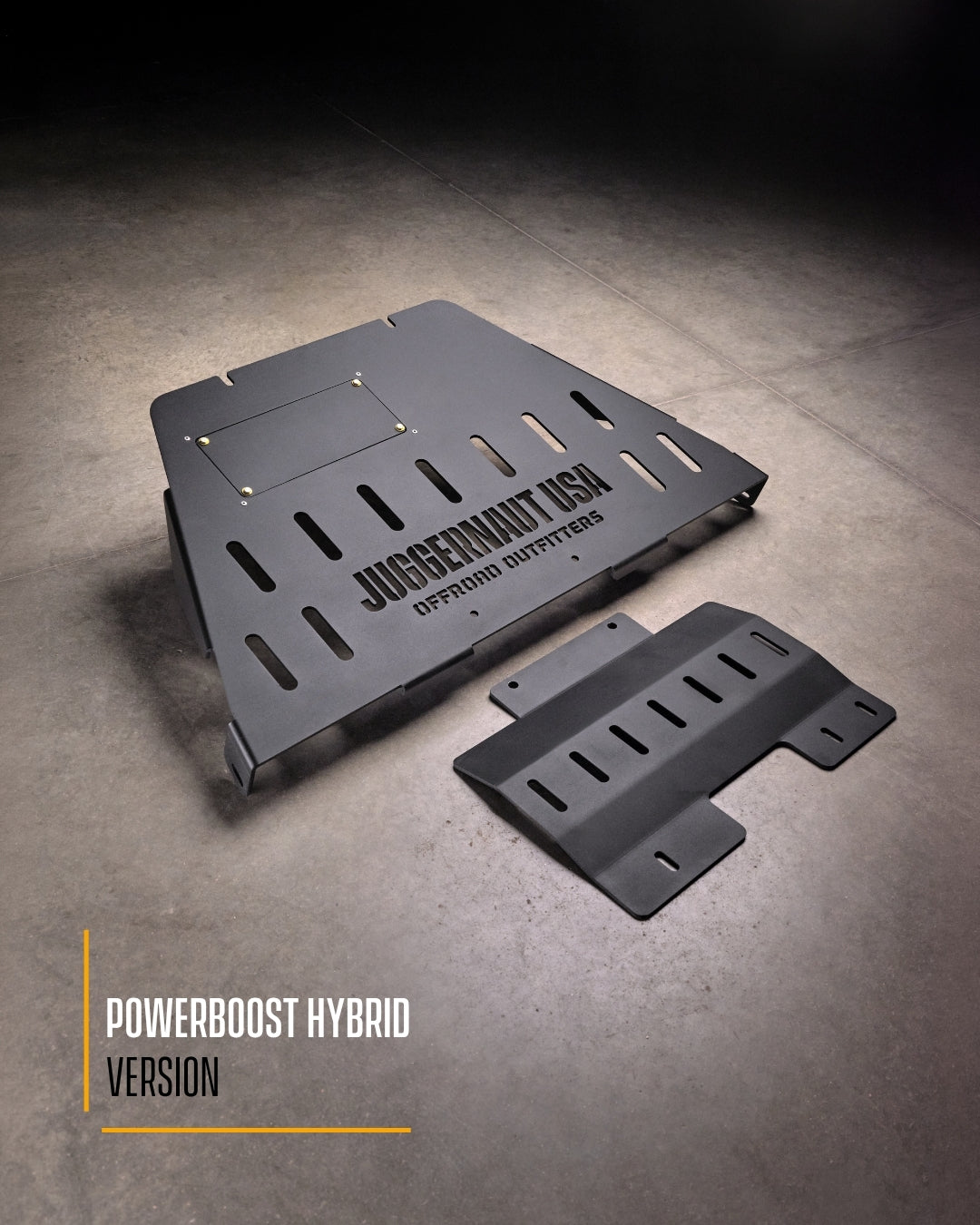 2015-2026 Ford F-150 Full Skid Plate Package / Ford F-150 Transmission Skid Plate & Cat Shield — CNC-cut 1/4 inch aluminum, made in Colorado by Juggernaut USA (view 4)