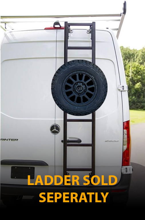 Sprinter Rear Spare Tire Rack for Prime Designs Ladder - Juggernaut USA