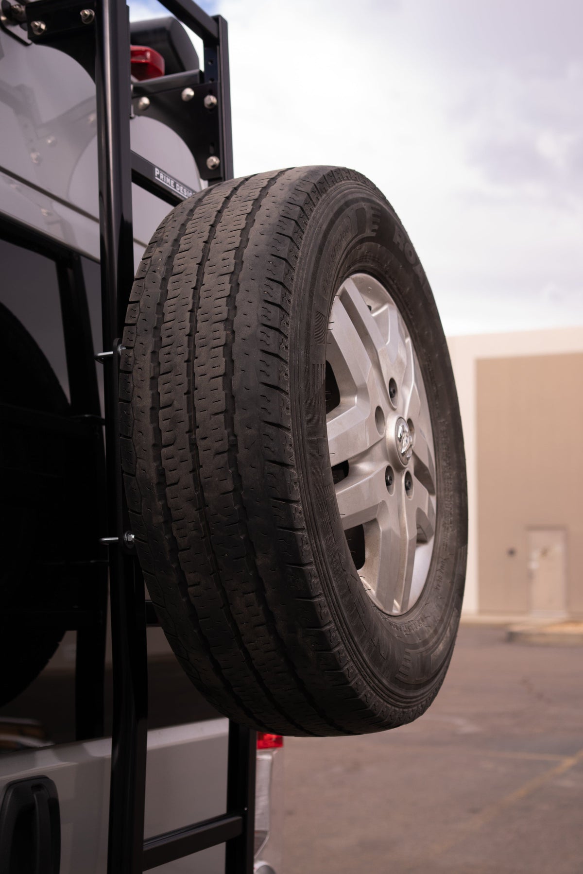 2014-2026 Ram ProMaster Rear Spare Tire Rack for Prime Design Ladders (Ladder Not Included) — ladder not included; Juggernaut USA (view 3)