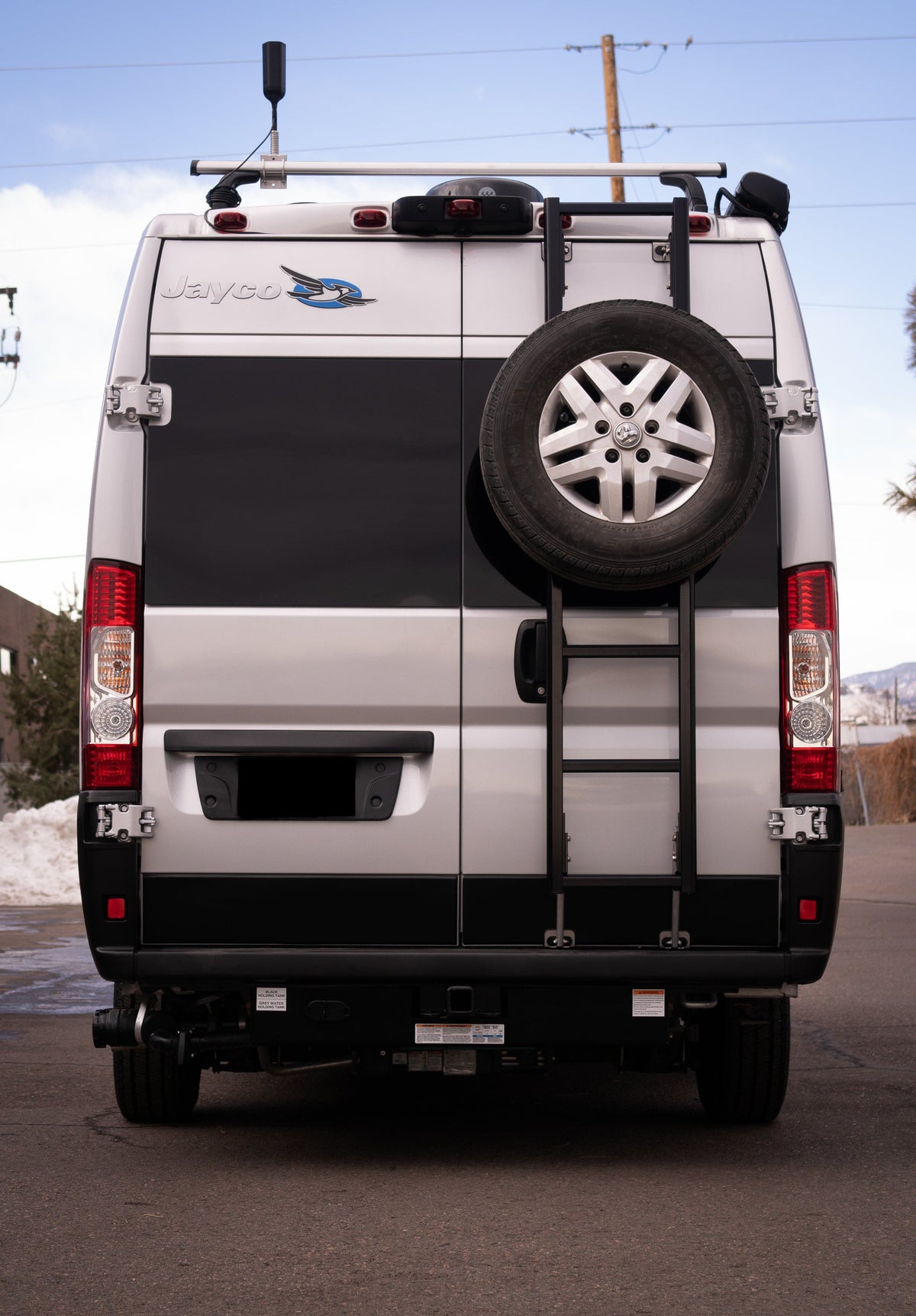 2014-2026 Ram ProMaster Rear Spare Tire Rack for Prime Design Ladders (Ladder Not Included) — ladder not included; Juggernaut USA