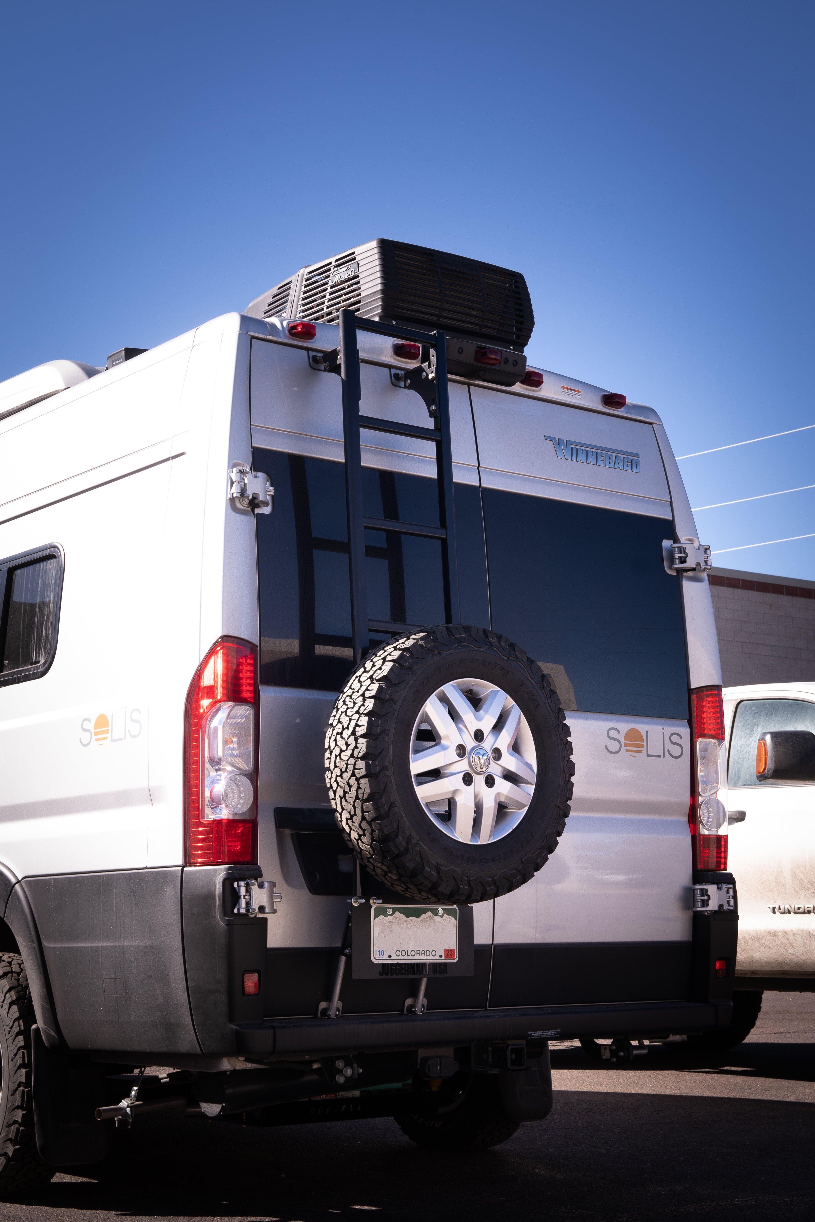 Promaster Rear Spare Tire Rack for Prime Designs Ladder - Juggernaut USA