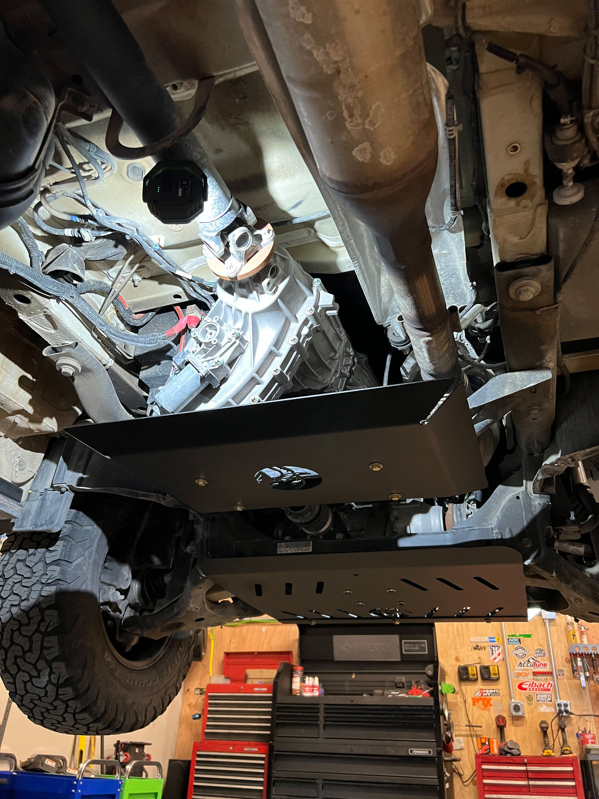 2019-2022 Mercedes Sprinter 4x4 Transfer Case Skid Plate — CNC-cut 1/4 inch aluminum, made in Colorado by Juggernaut USA