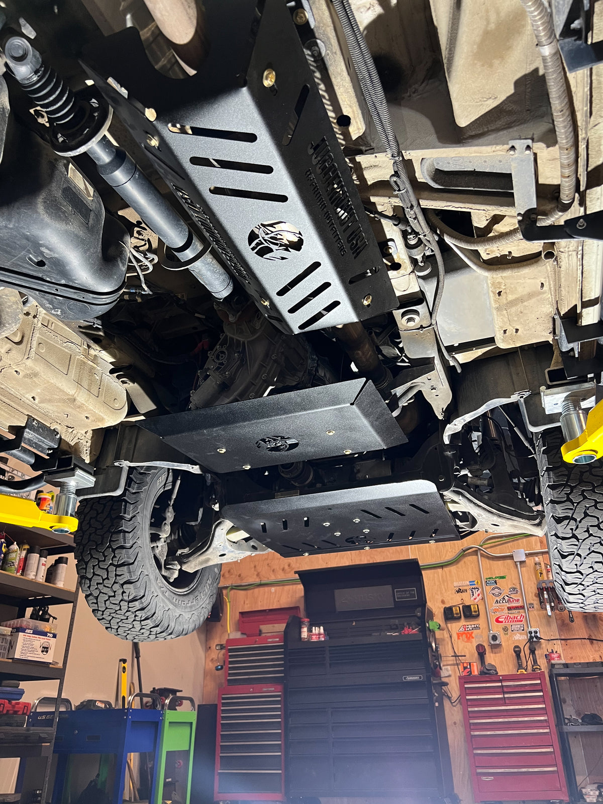 2019-2022 Mercedes Sprinter 4x4 Transfer Case Skid Plate — CNC-cut 1/4 inch aluminum, made in Colorado by Juggernaut USA (view 3)